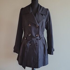 Jones New York Black Classic Trench Coat with Belt